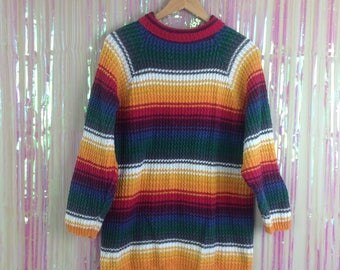 Rainbow sweater | Etsy