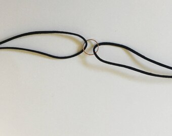 Vintage Black Circle Gold Choker