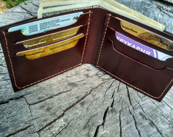 Mens wallet leather wallet classic bifold wallet personalized wallet mens gift for him credit card wallet mens gift wedding gift for men