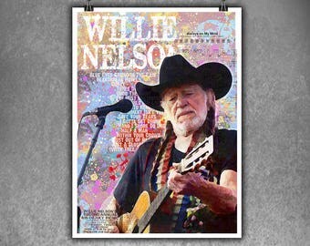 Willie nelson art | Etsy