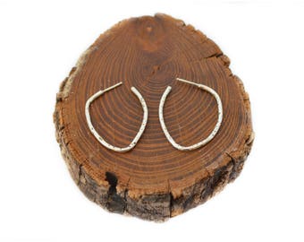 Twig Pointed Hoops Sterling Silver Earrings