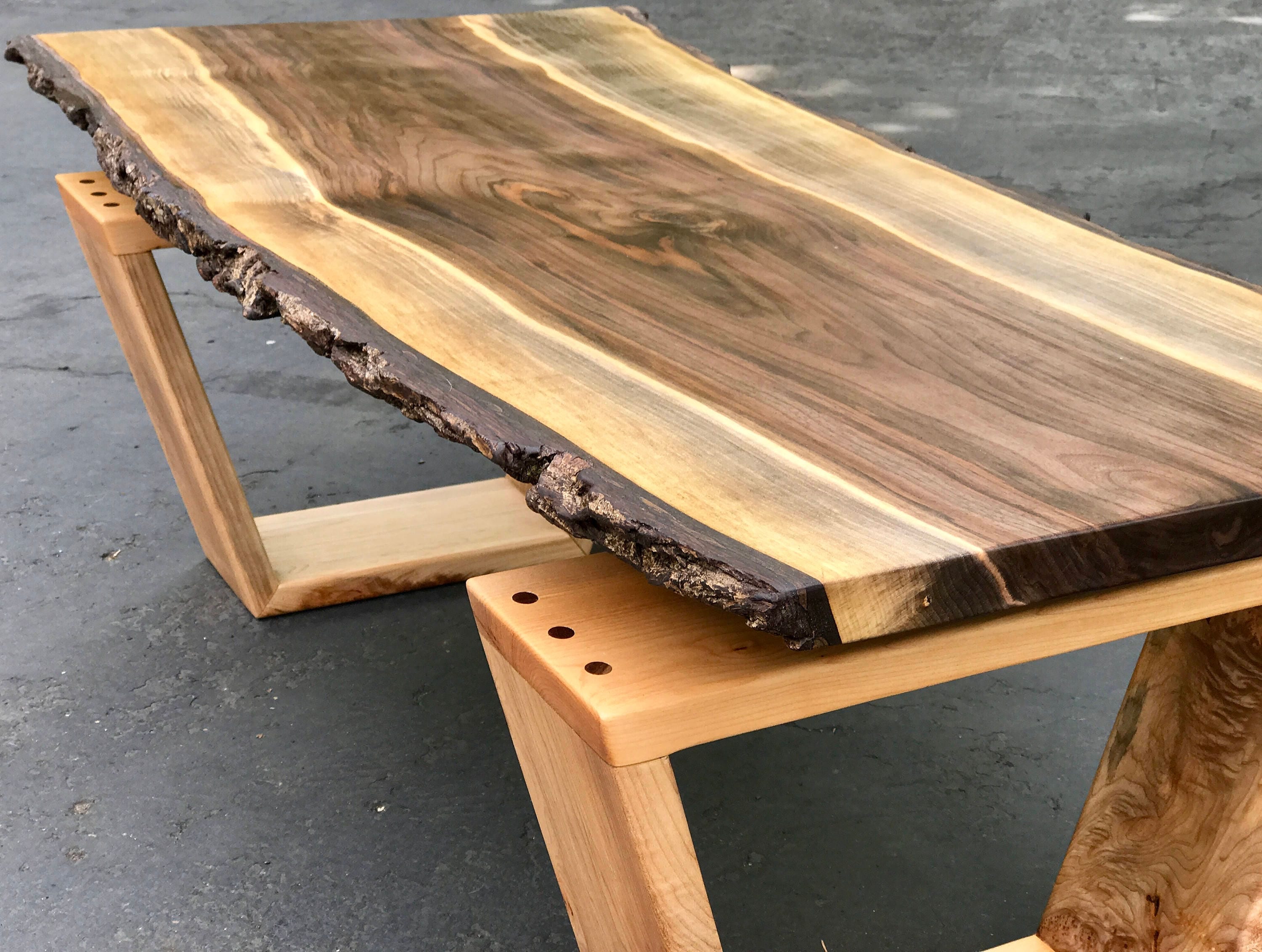 walnut live edge coffee table