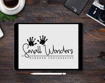 Premade logo diseño de logotipos, fotografía logotipo de marca de agua, insignia de la firma, insignia de los cabritos, logo para niños, handprint, marca kit
