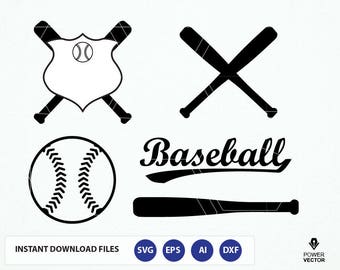 Baseball SVG cut file. Baseball bat Svg. Softball, sports svg, pdf, eps files. Baseball vector art. Baseball Clip art. Baseball Dxf