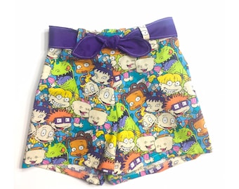 Rugrats, rugrats shorts, shorts, 90's, spring dress, baby girl clothes, birthday outfit, birthday outfit, spring outfit, photography prop