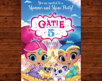 Shimmer and Shine Invitation, Shimmer and Shine Birthday, Boom Zahramay Party, Genie Invite Printables, Card Invitations, Printable Invites