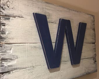 Chicago Cubs "Fly The W Flag" 22"x14" Distressed