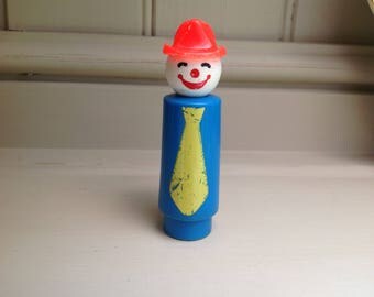 Vintage Fisher price little people clown figure 1970s