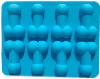 8 Cavity Silicone Penis Mold; Soap, Chocolate, Candies, Wax Tarts, Bachelorette Party Favors, etc.
