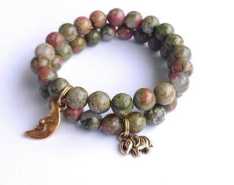 Unakite bracelet, fertility bracelet, unakite natural gemstone bracelets, unakite beaded bracelet, unakite bracelet for healing,