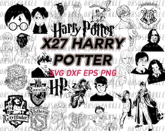 harry potter svg, clipart, silhouette cameo, png, eps, dxf, cut files, vector, stencil, decal, vinyl,cricut, iron on, scrapbooking