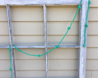 Crochet Garland in Emerald Green || 6 Ft. || Party Decor || Home Decor