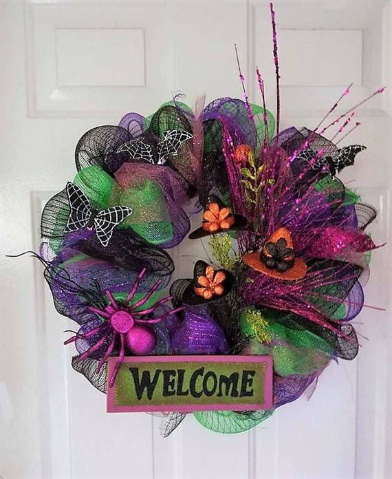 Halloween Mesh Wreath