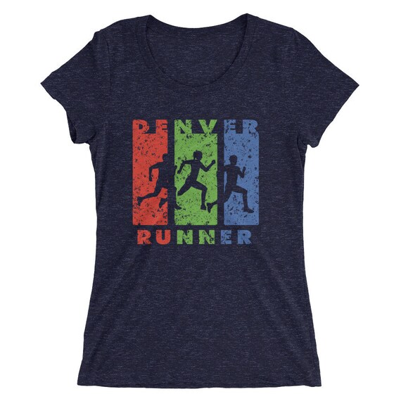 Women's Denver Runner Triblend T-Shirt Vintage Colorful