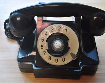 Vintage carbolitic rotary phone. USSR 1959