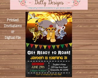 Lion Guard Birthday Invitation, Lion Guard Birthday Invite, Lion Guard Invitation, Lion Guard Invite, Lion Guard Birthday, Lion Guard