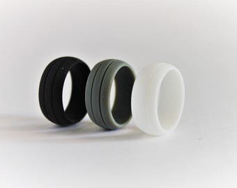 COMBO PACK: Silicone Wedding Rings, mens rubber wedding bands, flexible mens rings built for any adventure.