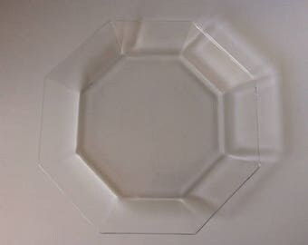 Octagon Octime Glass Dinner Plate | Arcoroc | France | Vintage