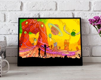 Rick and Morty Poster, Rick and Morty print, Rick and Morty art, Rick Sanchez print, Morty print, Gift poster