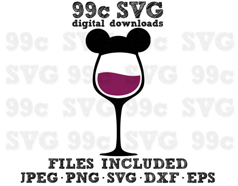Download Mickey Wine Glass SVG DXF Png Vector Cut File Cricut Design