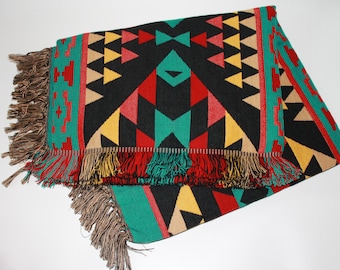 Southwest Decorative Throw Blanket - Red/Teal/Black/Yellow