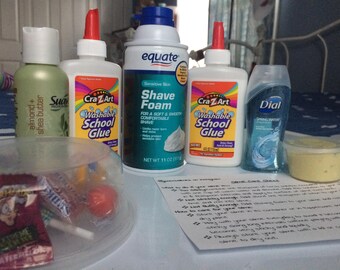 DIY Fluffy Slime kit easy-- easy instructions and comes with FREE SLIME