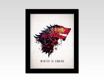 Game of Thrones inspired House Stark sigil mosaique effect print