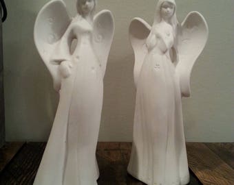 White ceramic angels | Etsy