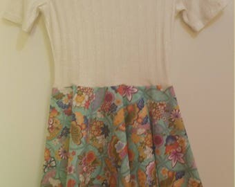 Size 8 Shimmering Gold & Floral Summer Dress