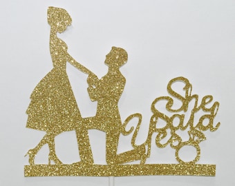 Engagement Cake Topper | She said yes