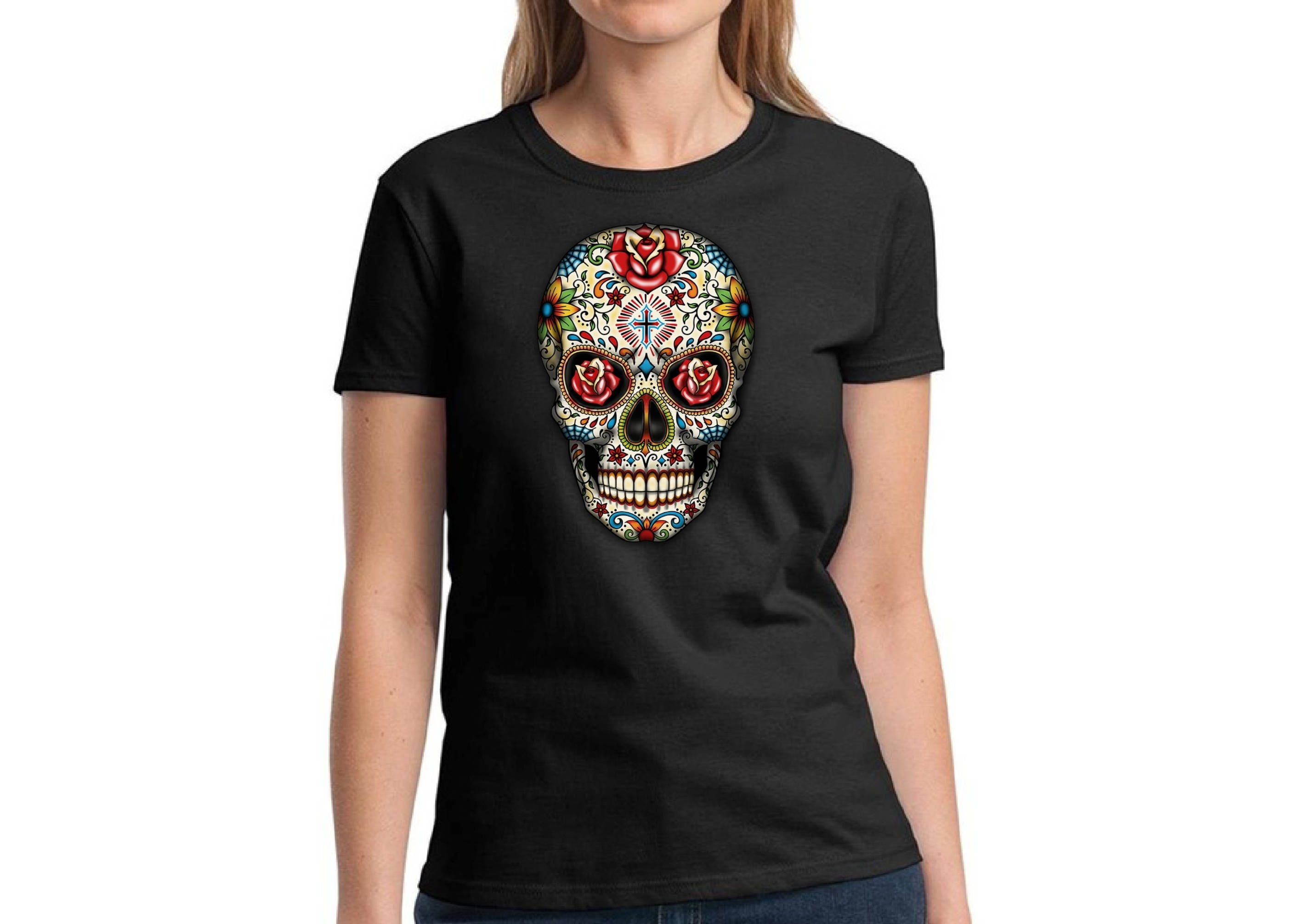 Skull Women's Shirts Tshirts Tees Tops T shirts Floral