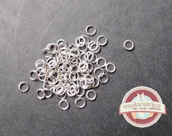 100 7mm silver round jump rings
