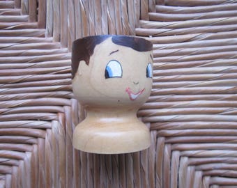Customizable hand painted wooden egg Cup