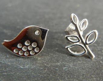 Earrings in Sterling Silver 925 bird Motif