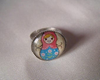 cabochon glass 18mm Russian doll