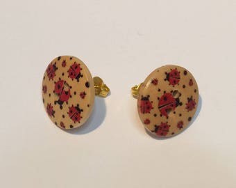 Earrings puces Parterre of Ladybugs Créaxy