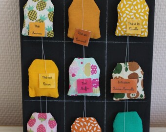 table "tearoom" - shadow tea bags - 18 x 24 cm