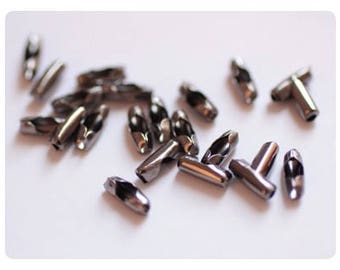 30 clasps 2.4 mm ball chain - gunmetal