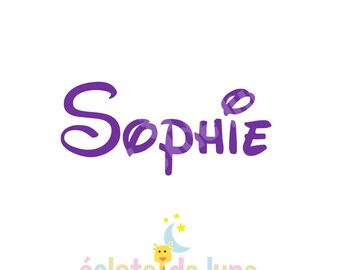 Thermo Flex pattern in warm big name writing cartoon 20/30 cm