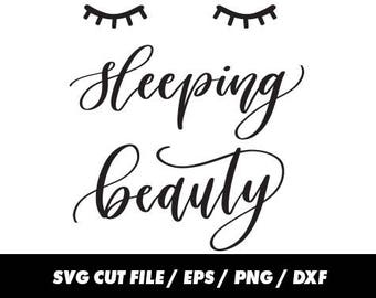Sleeping beauty SVG, DXF, EPS, png Files for Cutting Machines Cameo or Cricut - Eyes Svg, Face Svg, Cute Svg Sleep svg Eye lashes Svg