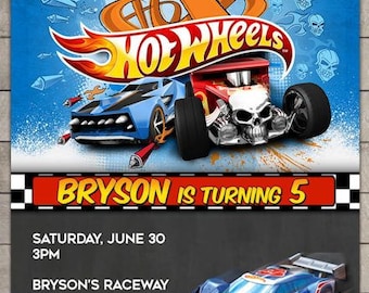 Custom Hot Wheels Birthday Invitation - Hot Wheels Birthday Invitations - Hot Wheels Invitation - Hot Wheels Invite - Hot Wheels Printable