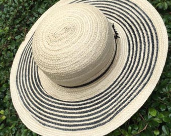 Sun hat women, wide brim straw hat, women straw beach hat, decorated hat