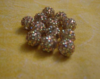 1 bead shambhala Golden iridescent 14 mm