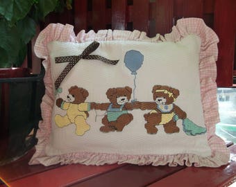 White cotton embroidered Cushion cover