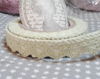 ☆ a roll of 2 meters of cotton lace, mint, largeur☆ 18 mm