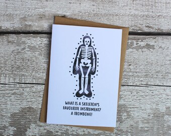 Skeleton card | Etsy