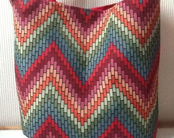 Multicolored tapestry tote bag