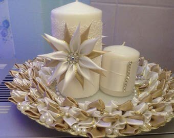 Holiday plate with candles
