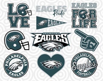 PHILADELPHIA EAGLES SVG Set, Philadelphia Eagles Digital Download Files, Football Logos, Die Cut Files in dxf, png, jpg, eps, pdf, S-26