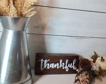Thankful Wood Block
